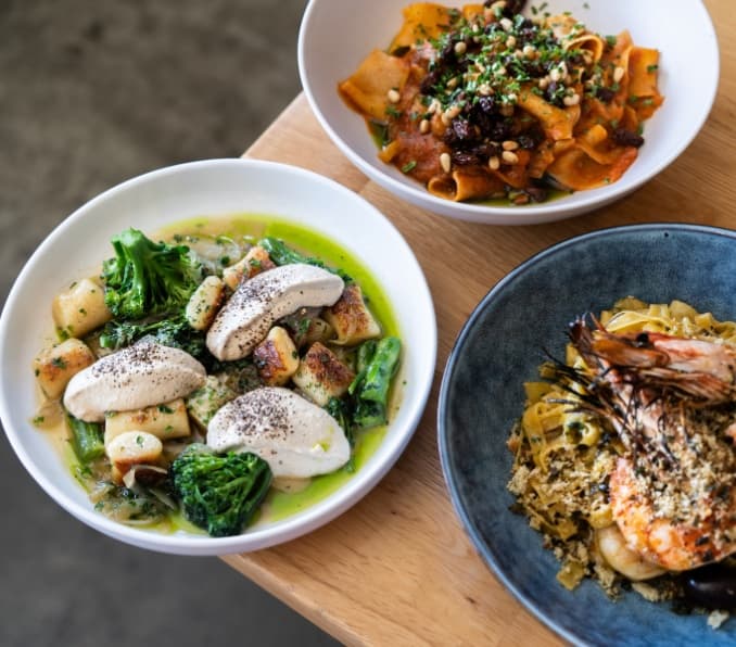 A spread of dinner dishes at Earl