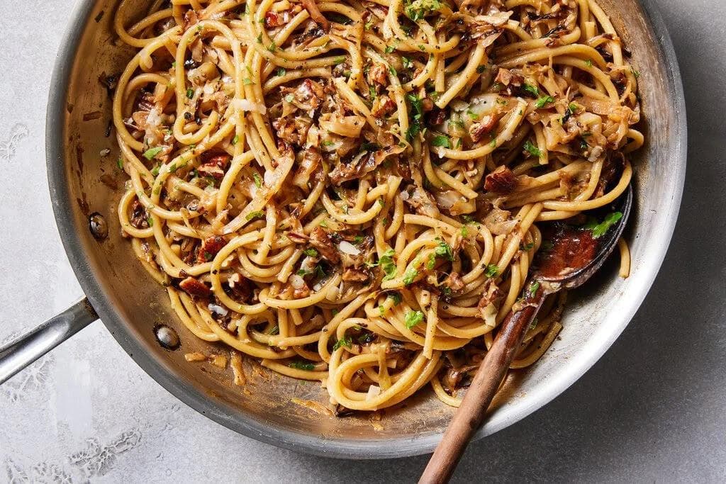 Brown Butter Bucatini with Charred Cabbage