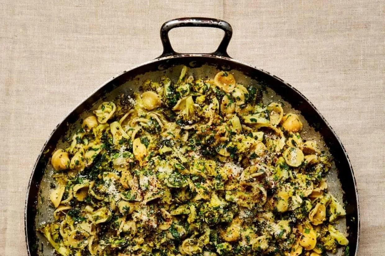 Broccoli Orecchiette with Lemon, Herbs, and Aleppo Chilli